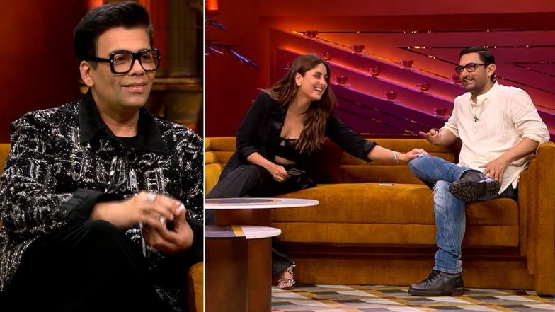 Koffee With Karan 7 Episode 5 Promo: Kareena Kapoor Khan Jokes About Aamir Khan’s Fashion Sense as Laal Singh Chaddha Stars Grace the Show (Watch Video)