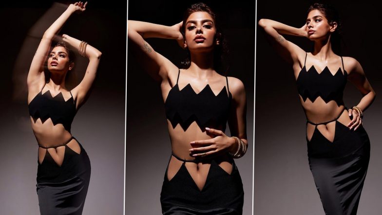 Khushi Kapoor in a Midriff Flashing Black Cut-Out Dress Impresses Jhanvi Kapoor, Suhana Khan (View Pics)