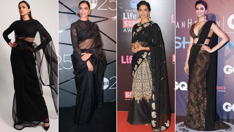 7 Times Deepika Padukone Looked Bewitching in Her Black Sarees! 