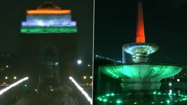 Har Ghar Tiranga Campaign: India Gate Adorned in Tricolour Ahead of Independence Day 2022 (Watch Video)