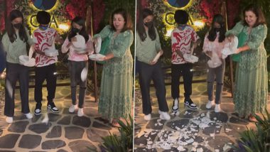 Farah Khan Breaks Plates With Kids at a Restaurant As Per Greek Tradition (Watch Video)