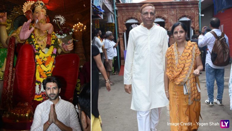 Ganesh Chaturthi 2022: Kartik Aaryan Visits Mumbai’s Lalbaugcha Raja with His Parents on the Auspicious Occasion (View Pics & Video)