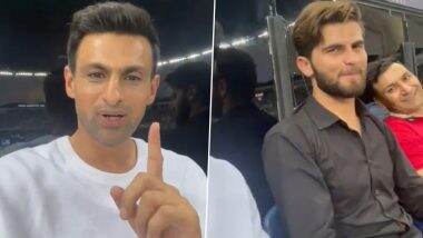 Shoaib Malik Watches India vs Pakistan Asia Cup 2022 Clash Alongside Shaheen Afridi (Watch Video)