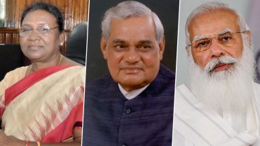 Atal Bihari Vajpayee Punyatithi 2022: President Droupadi Murmu, PM Narendra Modi, Others Pay Floral Tribute to Former PM on His Death Anniversary