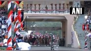 India News | Beating Retreat Ceremony Underway at Attari-Wagah Border Near Amritsar on 76th Independence Day