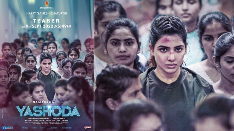 Yashoda Teaser Poster: Samantha Ruth Prabhu Fans to Be In for a Treat on September 9! Actress Shares Her Bruised Look from the Upcoming Film