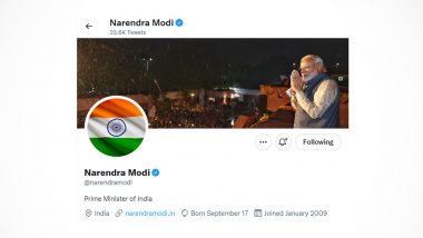 Tiranga DP Set by PM Modi on Social Media Handles, View Profile Pictures of India's Tricolour Flag For 'Har Ghar Tiranga' Movement