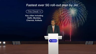 Jio 5G Launch Update: Jio to Launch 5th Generation Mobile Network by Diwali, Aims to Cover Entire Country by 2023, Mukesh Ambani Tells Shareholders at RIL AGM