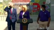 US President Joe Biden's Video of Walking Away Distracted by Ice Cream Truck During Jill Biden's Speech is Digitally Edited; Here's the Fact Check