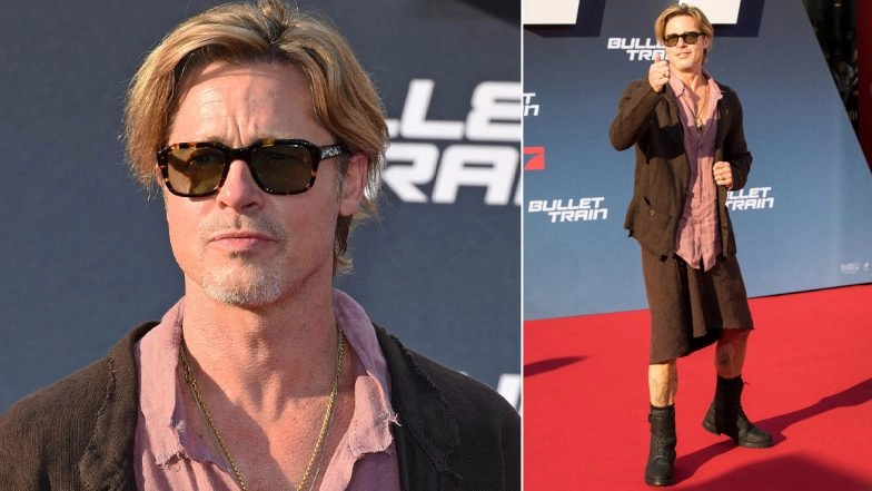 Brad Pitt Reveals Why He Wore a Skirt on Bullet Train Red Carpet
