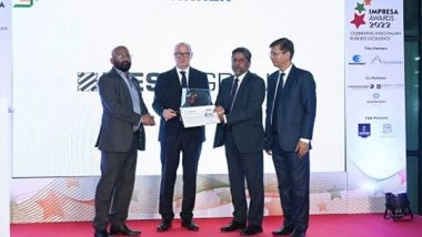 Business News | Biesse India's Unrelenting CSR and Community Engagement Initiatives, Awarded with IMPRESA 2022 by Indo-Italian Chamber of Commerce and Industry (IICCI)