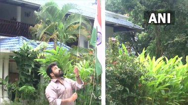 Entertainment News |  Har Ghar Tiranga: Mohanlal Hoists Flag at Home, See Pics