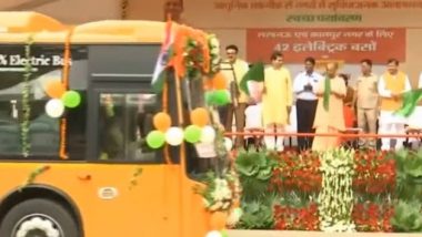 Uttar Pradesh CM Yogi Adityanath Flags Off 42 Electric Buses for Lucknow, Kanpur (Watch Video)