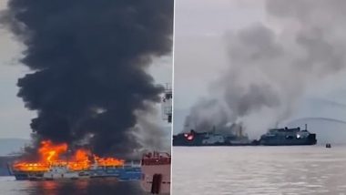 Philippine Ferry Fire: More Than 80 People Rescued From Inter-Island Ferry That Caught Fire in Manila (Watch Video)