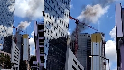 Atlanta Skyscraper Fire Sends Smoke Billowing from Rooftop