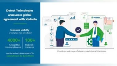 Business News | Detect Technologies Announces Global Agreement with Vedanta
