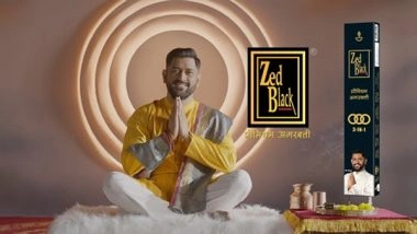 Business News | MS Dhoni Seen in a Guruji Avatar in New Zed Black Agarbatti TVC