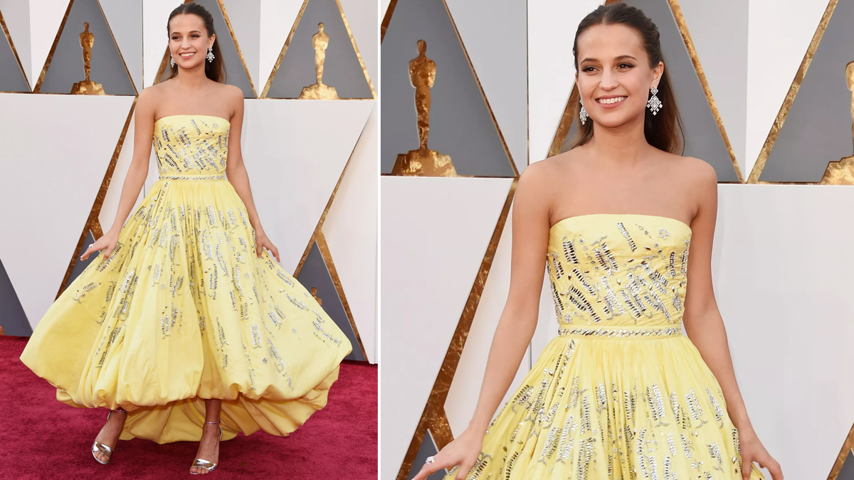 Alicia Vikander shows off her style credentials in quirky structural dress  at Irma Vep photocall