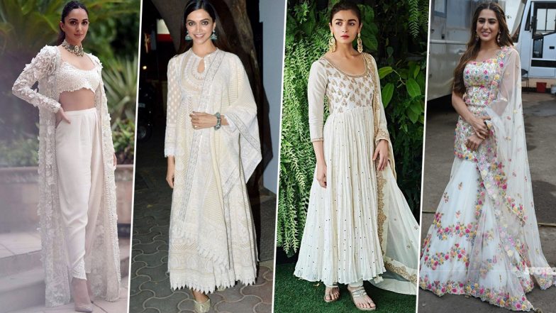 Navratri 2022 Day 1 Colour White: Let Alia Bhatt, Deepika Padukone & Others Teach You How to Wear This Colour in Style!