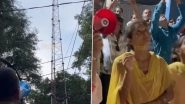 Video: Man Climbs Electricity Tower in Lakhimpur Kheri As Wife Refuses to Return From Her Parents&rsquo; House; Comes Down After 6 Hours of Convincing