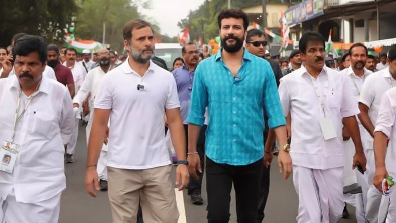 Ramesh Pisharody Joins Rahul Gandhi for Congress’ Bharat Jodo Yatra in Wayanad (View Pic)