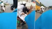 Video: Husband Catches Wife Red-Handed With Lover on Scooty in Agra, Paramour Challaned by Police Under Section 151