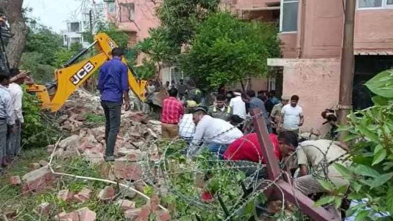 Noida: Boundary Wall Of Residential Society Collapses in Jal Vayu Vihar, Workers Feared Trapped