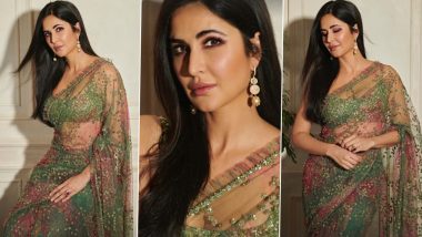 Katrina Kaif Is an Enchantress in Floral See-Through Saree and Bralette Blouse; View Beautiful Pics of Phone Bhoot Actress
