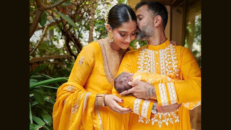 Sonam Kapoor Ahuja Poses With Husband Anand and Baby Boy, Introduces Netizens to Her Son – Vayu Kapoor Ahuja! (View Pic)