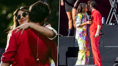 Priyanka Chopra–Nick Jonas Kiss Onstage and Share a Sweet Moment at Global Citizen Festival in New York (View Pics & Watch Video)