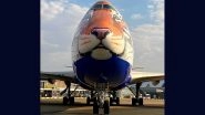 Video: This Special Flight of Boeing 747 Painted With Tiger&rsquo;s Face Will Bring Cheetahs to India From Namibia on PM Narendra Modi's Birthday