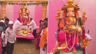 Ganesh Chaturthi 2022: Amid Rising Communal Tensions in Karnataka, Mandya Sets Example of Harmony; Hindus and Muslims Celebrate Ganeshotsav Together (See Pics)