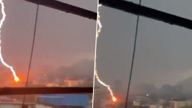 Video: Lightning Strikes in Thane’s Kalwa Amid Incessant Rains