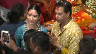 Ganesh Chaturthi 2022: Tamannaah Bhatia Offers Prayer With Madhur Bhandarkar at Mumbai's Lalbaugcha Raja Ganesh Mandal