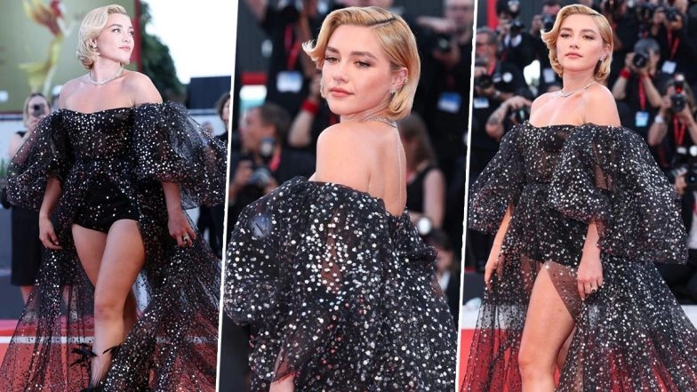Florence Pugh Makes a Stunning Statement in an Off-Shoulder Sequined Gown at the 79th Venice Film Festival! (View Pics)