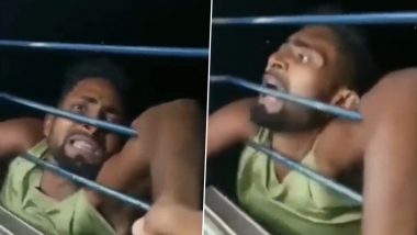 Video: Phone Snatcher Dangles on Moving Train’s Window in Bihar As Passengers Catch Him Stealing Mobiles