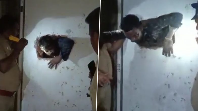 Tamil Nadu Shocker: Two Thieves Break Into Liquor Shop by Drilling Hole in Wall, Caught Drinking Inside by Police (Watch Video)