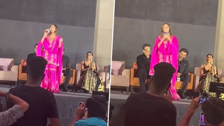 Mom-to-Be Alia Bhatt Singing ‘Kesariya’ Song’s Telugu Version During Brahmastra Press Meet Is a Treat for Actress’ Fans (Watch Video)