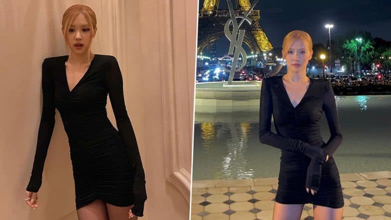 BLACKPINK’s Rose Slays in Black Body-Hugging Dress As She Puts Her Stylish Foot Forward at Paris Fashion Week; View Pics