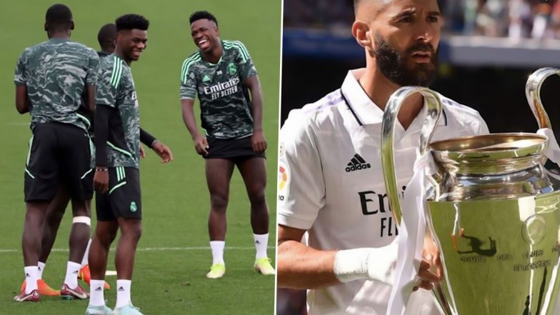 Real Madrid’s Karim Benzema, Vinicius Junior Poke Fun at Barcelona After Blaugrana's Defeat to Bayern Munich in UEFA Champions League 2022–23