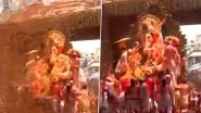 Lalbaugcha Raja 2022 Visarjan: Massive Crowd Gathers To Witness Procession for Immersion of Ganesh Idol by Mumbai's Iconic Mandal (Watch Video)