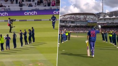 IND-W vs ENG-W 3rd ODI 2022: England Players Give Guard of Honour to Jhulan Goswami As She Walks Out To Bat (Watch Video)