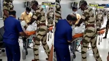 Video: Passenger Collapses After Cardiac Arrest At Chennai Airport, CISF Jawan Saves Him by Giving CPR