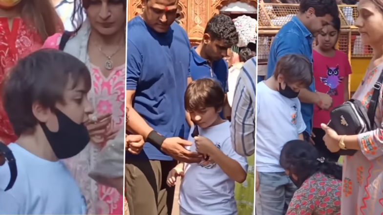 Shah Rukh Khan’s Son AbRam Khan Visits Mumbai’s Lalbaugcha Raja to Seek Lord Ganesha’s Blessings (Watch Video)