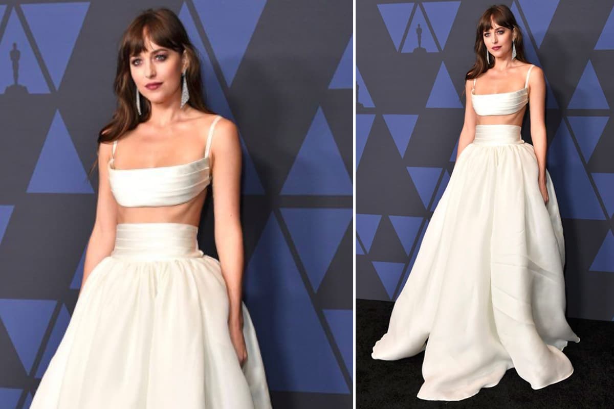 Dakota Johnson, Brandon Maxwell, runway to red carpet