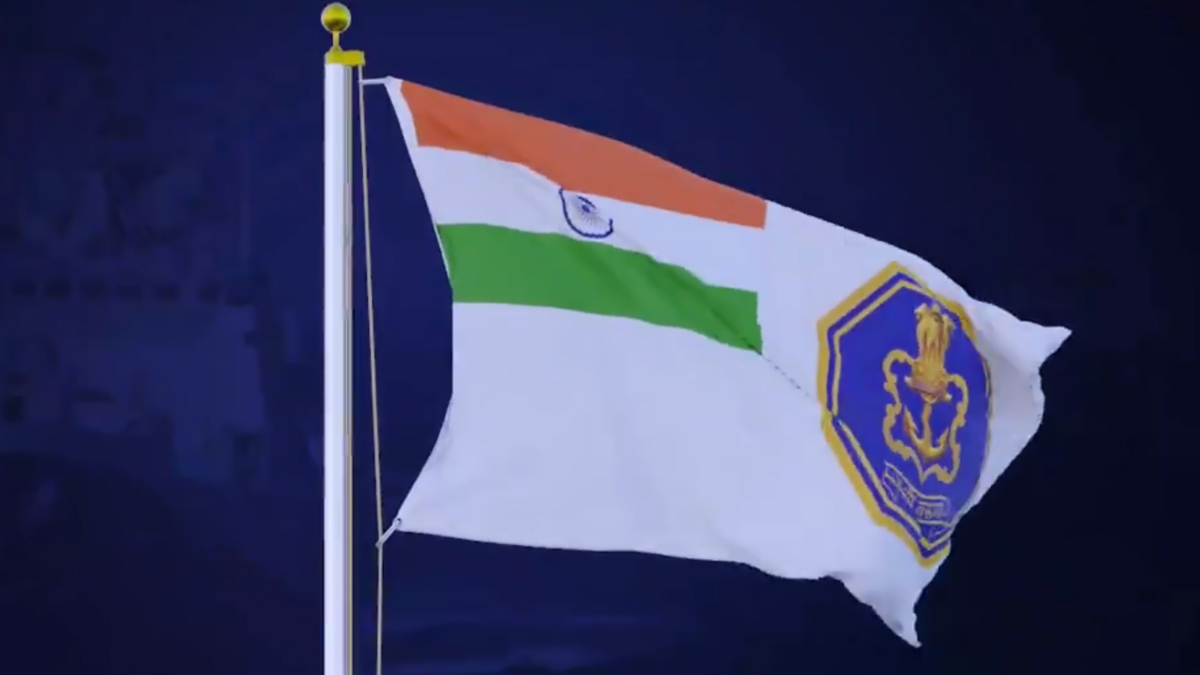 Indian Navy New Flag  PM Modi Unveils New Ensign Of Indian Navy