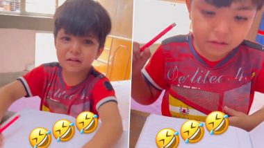 Crying Little Boy Tells ‘Zindagi Bhar Padhai Karte Karte Buddha Ho Jaunga’ to His Mother in Funny Viral Video, Netizens Cannot Help but Relate to Him