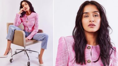 Shraddha Kapoor Gives Fashion Goals in Pink Cropped Jacket and Denim Pants That Are Apt for a Casual Outing; View Pics