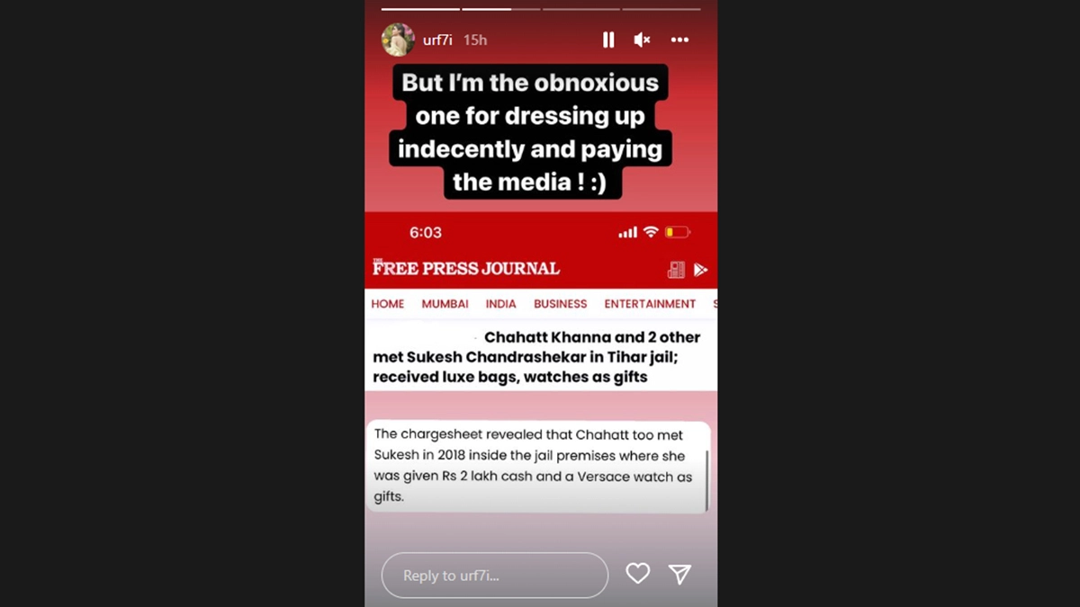 Urfi Javed Passes a Sly Remark at Chahatt Khanna As the Latter’s Name