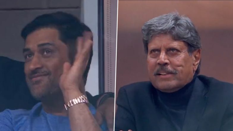 MS Dhoni, Kapil Dev Attend Carlos Alcaraz vs Jannik Sinner US Open 2022 Men’s Singles Quarterfinal at Arthur Ashe Stadium (Watch Video)